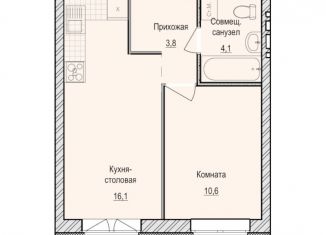Однокомнатная квартира на продажу, 34.6 м2, село Первомайский