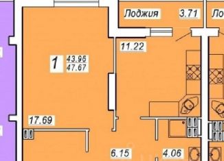 Продам однокомнатную квартиру, 46.9 м2, Самара, метро Советская