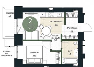 Продается 2-комнатная квартира, 36.8 м2, Красноярский край