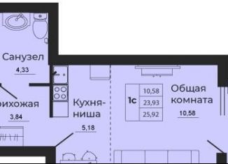 Продам однокомнатную квартиру, 25.9 м2, Батайск, улица 1-й Пятилетки, 2