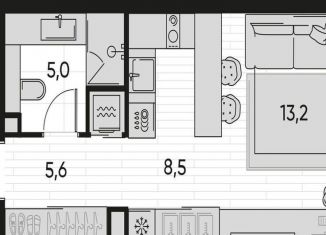 Продам квартиру студию, 32.3 м2, Москва, станция Савёловская