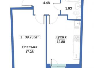 Продажа 1-комнатной квартиры, 38.6 м2, Мурино, ЖК Авиатор, проспект Авиаторов Балтики, 25