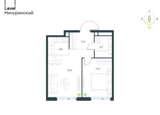 Продается 2-комнатная квартира, 40.1 м2, Москва, ЗАО, жилой комплекс Левел Мичуринский, к7