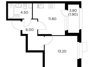 Продаю однокомнатную квартиру, 37.4 м2, Московская область
