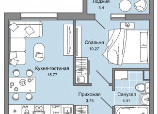 Продажа 2-комнатной квартиры, 36 м2, Ульяновская область, жилой комплекс Юлла, 2