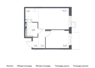 1-комнатная квартира на продажу, 39.7 м2, Московская область, микрорайон Пригород Лесное, к5.2