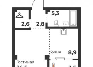 Однокомнатная квартира на продажу, 34.1 м2, Челябинск, Калининский район