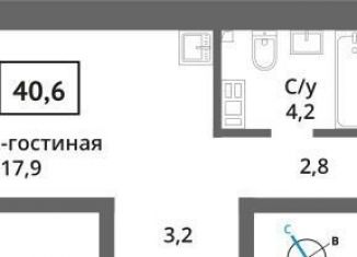 1-ком. квартира на продажу, 40.6 м2, Красногорск