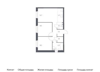 Продается 2-ком. квартира, 54.3 м2, Москва, жилой комплекс Эко Бунино, 14.2