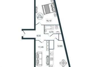 Продажа 2-комнатной квартиры, 61.5 м2, Тверская область, улица Левитана, 52
