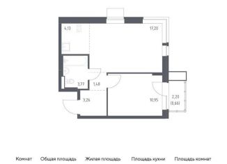 Продается 1-комнатная квартира, 41.5 м2, Московская область