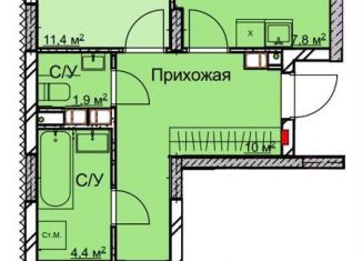 Продаю двухкомнатную квартиру, 59.8 м2, Нижний Новгород, метро Заречная