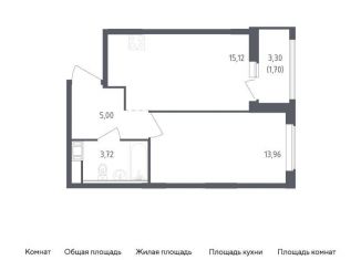 Продам 1-комнатную квартиру, 39.5 м2, Ленинградская область
