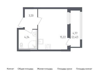 Продается квартира студия, 25.1 м2, деревня Новосаратовка