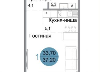 Продаю однокомнатную квартиру, 37.2 м2, Крым
