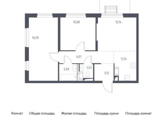 Продажа 2-комнатной квартиры, 58.5 м2, деревня Мисайлово, микрорайон Пригород Лесное, к6