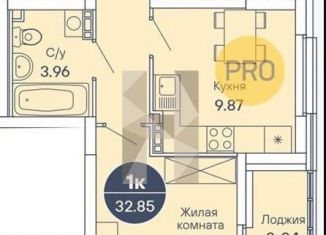 Продажа однокомнатной квартиры, 33 м2, Екатеринбург, метро Площадь 1905 года, улица Крауля, 170А