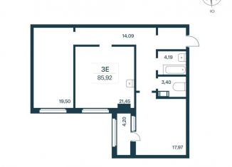 Продам двухкомнатную квартиру, 85.3 м2, городской посёлок Янино-1