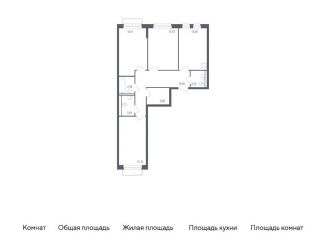 Продается трехкомнатная квартира, 78.6 м2, Московская область, жилой комплекс Рублёвский Квартал, 57