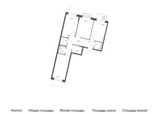 Продается 3-комнатная квартира, 79.1 м2, село Лайково, жилой комплекс Рублёвский Квартал, 60