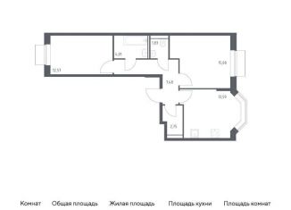 2-комнатная квартира на продажу, 57.3 м2, Москва, метро Кантемировская
