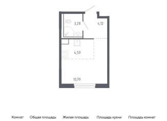 Квартира на продажу студия, 22.8 м2, Тюмень, жилой комплекс Чаркова 72, 1.2
