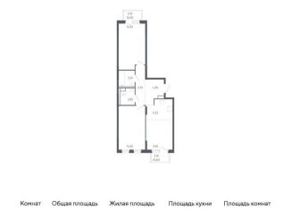 Продается 2-комнатная квартира, 63.2 м2, Тюменская область, жилой комплекс Чаркова 72, 1.2