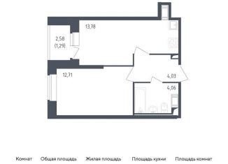 Продажа 1-комнатной квартиры, 35.9 м2, Санкт-Петербург, жилой комплекс Живи в Рыбацком, 5