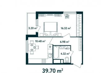 Продажа 1-комнатной квартиры, 39.7 м2, поселок Мещерино