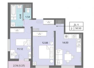 Продам двухкомнатную квартиру, 50.5 м2, Санкт-Петербург, ЖК Ручьи, Северный проспект, 123к2