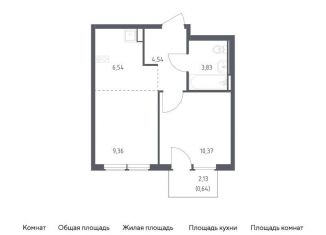 Однокомнатная квартира на продажу, 35.3 м2, село Остафьево, жилой комплекс Остафьево, к23