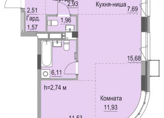 Продается квартира студия, 61.9 м2, Ижевск, улица Карла Маркса, 259, ЖК Республика