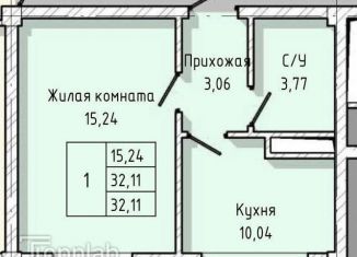 Продаю однокомнатную квартиру, 32.1 м2, Нальчик, улица А.А. Кадырова, 24, ЖК Молодёжный
