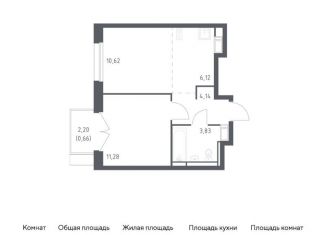 Продам 1-комнатную квартиру, 36.7 м2, посёлок Мирный, жилой комплекс Томилино Парк, к5.4
