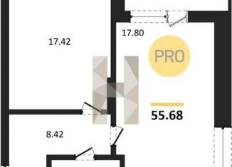 Продажа 1-комнатной квартиры, 55.7 м2, Новосибирск, улица Гоголя, 222