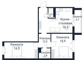 Продается двухкомнатная квартира, 65 м2, Челябинская область
