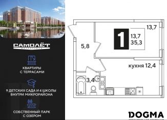 Продается однокомнатная квартира, 35.3 м2, Краснодарский край