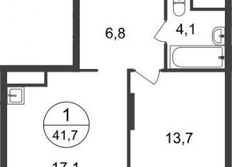 Продам 1-комнатную квартиру, 41.7 м2, Москва, 11-я фаза, к3