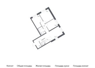 3-комнатная квартира на продажу, 74.3 м2, Москва, жилой комплекс Эко Бунино, 14.2