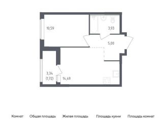 1-ком. квартира на продажу, 35.7 м2, деревня Новосаратовка
