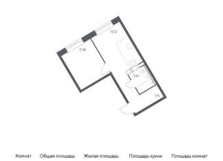 1-комнатная квартира на продажу, 36.3 м2, деревня Столбово, жилой комплекс Эко Бунино, 14.2
