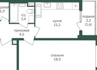 Продается 1-комнатная квартира, 41 м2, Москва, жилой комплекс Зелёная Вертикаль, 7, метро Улица Старокачаловская