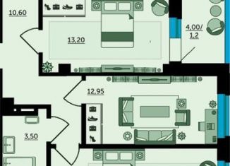 Продажа трехкомнатной квартиры, 74.3 м2, Ростов-на-Дону, Раздорская улица, 2А, ЖК Грин Парк