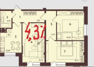 Продаю 3-комнатную квартиру, 77.1 м2, Абакан, улица Кирова, 212к3