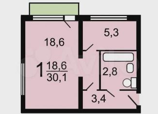 Продается 1-ком. квартира, 39 м2, Одинцово, Солнечная улица, 26