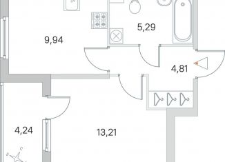 Продается однокомнатная квартира, 36.9 м2, посёлок Стрельна