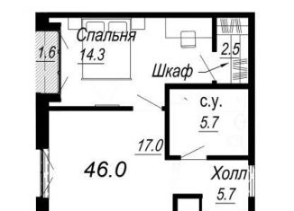 Продам 1-комнатную квартиру, 46.4 м2, Санкт-Петербург, набережная реки Карповки, 27, набережная реки Карповки