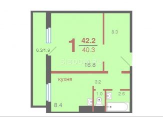 Продажа однокомнатной квартиры, 42 м2, Красноярск, ЖК Апрелевка