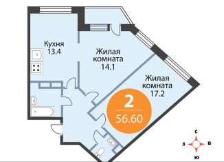 Продам 2-комнатную квартиру, 56.6 м2, Мурино, ЖК Тридевяткино Царство