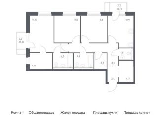 Продается 3-комнатная квартира, 78.6 м2, Приморский край, улица Сабанеева, 1.1